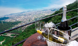 絶景を見ながらナチュラルワイン堪能